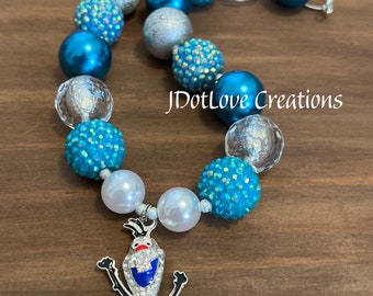 Frozen Snowman Chunky Bead Necklace