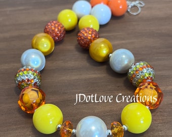 Candy Corn Chunky Bead Necklace