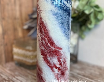 America Inspired - USA inspired Epoxy Tumbler Cup- Red White & Blue