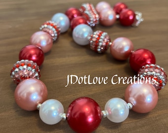 Valentines Chunky Bead Necklace