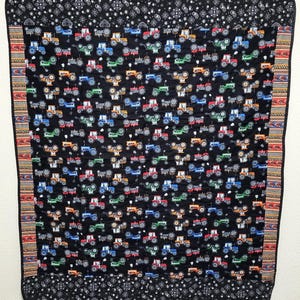 Farm-Themed Tractor Quilt – Premium Quilting Fabrics, 47”x55” Heirloom Quality