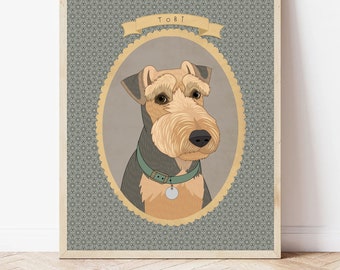 Personalisiertes Hunde Portrait. Hunde-Denkmal. Geschenk für Hundeliebhaber. Digitales Tierportrait. Hund Zeichnung vom Foto.