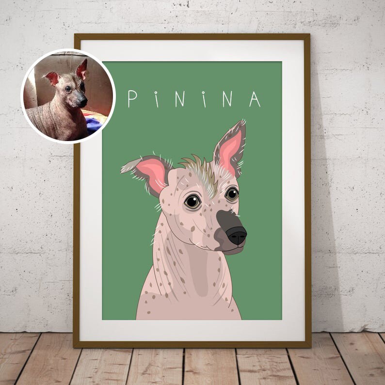 Dog portrait. Dog Memorial Gift. Dog art. Personalized Wall | Etsy