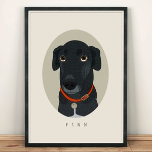 Custom Dog Portrait. Dog Memorial. Gift For Dog Lovers. Digital Pet Portrait. Dog Drawing From Photo. Dog Wall Art. Home Decor. image 4