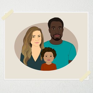 Family Portrait with a Baby and a Pet. Mother's or Father's Day gift. Anniversary gift. 3 people 1 pet. image 6