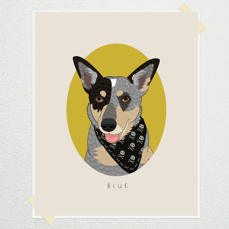 Custom Dog Portrait. Dog Memorial. Gift For Dog Lovers. Digital Pet Portrait. Dog Drawing From Photo. Dog Wall Art. Home Decor. image 7