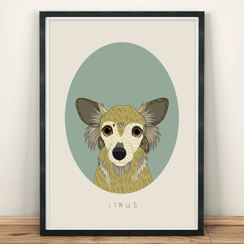Custom dog portrait. Pet Memorial Gift. Pet loss gift. Personalized Pet Illustration. image 7