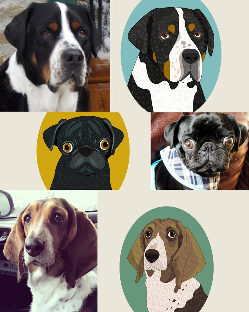 Custom Dog Portrait. Dog Memorial. Gift For Dog Lovers. Digital Pet Portrait. Dog Drawing From Photo. Dog Wall Art. Home Decor. image 10