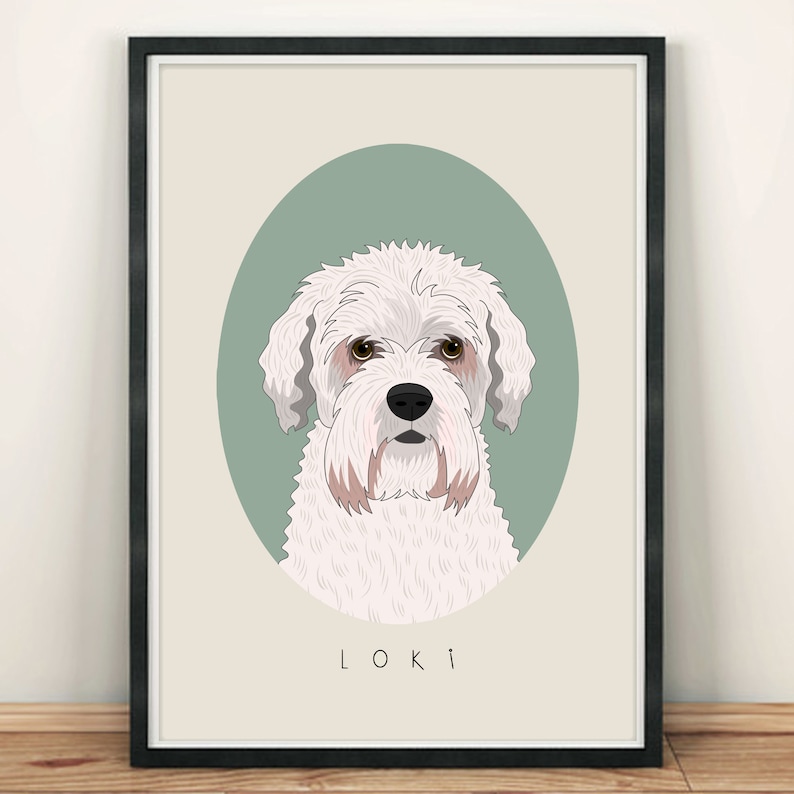 Custom dog portrait. Pet Memorial Gift. Pet loss gift. Personalized Pet Illustration. image 6