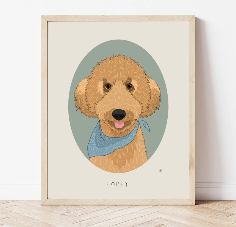 Custom dog portrait. Pet Memorial Gift. Pet loss gift. Personalized Pet Illustration. image 3