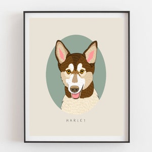 Custom Dog Portrait. Dog Memorial. Gift For Dog Lovers. Digital Pet Portrait. Dog Drawing From Photo. Dog Wall Art. Home Decor. image 3