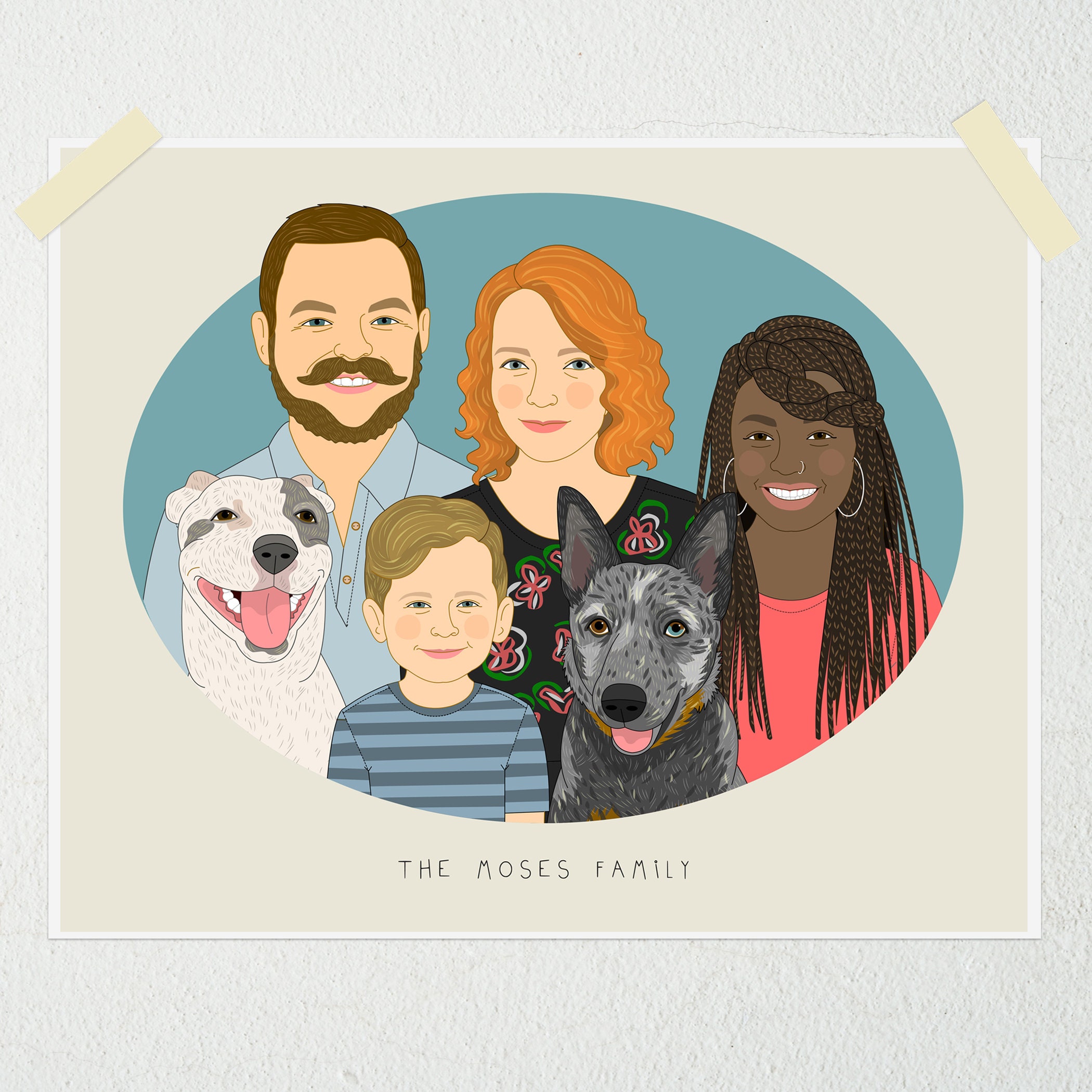 Digital portrait digital painting logo avatar custom portrait family portrait gift illustration