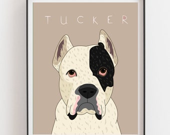 Dog Wall Art. Custom Dog or Cat Portrait From Photo. Personalized Pet Art. Digital Handmade Drawing.