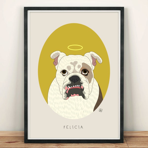 Custom dog portrait. Pet Memorial Gift. Pet loss gift. Personalized Pet Illustration.