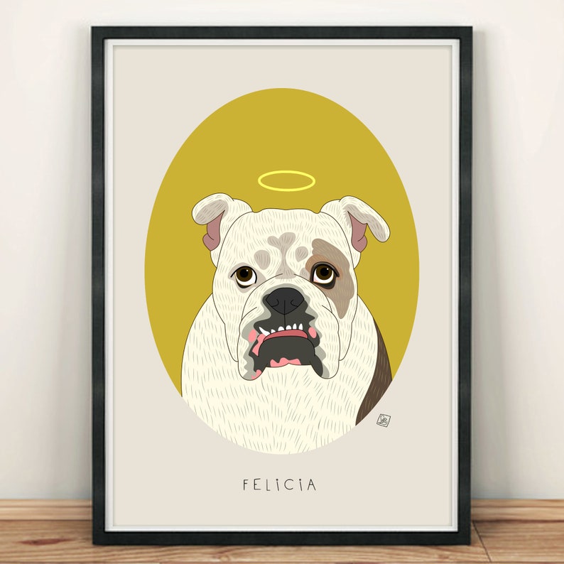 Custom dog portrait. Pet Memorial Gift. Pet loss gift. Personalized Pet Illustration. image 1