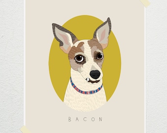 Commissie Dierenportretten. Uniek hondenportret. Gepersonaliseerde hondenherdenking. Cadeau voor hondenliefhebbers. Tekening van foto. Aangepaste hondenportret.
