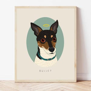 Custom Dog Portrait with Halo – Pet Memorial Gift, Pet Loss Gift, Personalized Pet Drawing, Digital Custom Dog Art with Halo (optional).