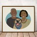 Personalized couples portrait with pet. Custom couple illustration. Gift for couples. Wedding, anniversary gift for her/him. Digital file. 