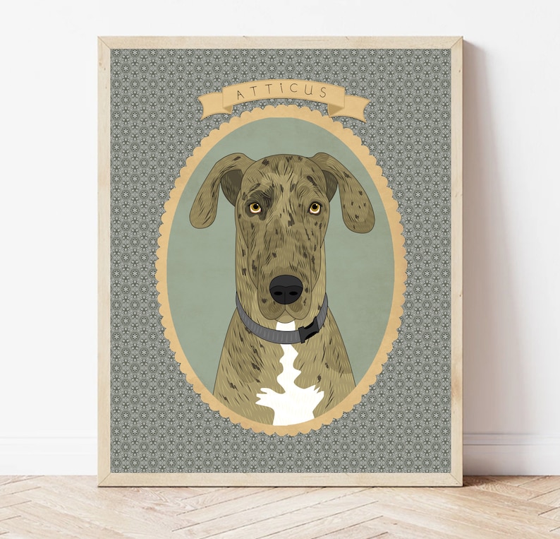 Custom Dog Portrait. Dog Memorial. Gift For Dog Lovers. Digital Pet Portrait. Dog Drawing From Photo. image 5