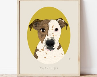 Custom Dog Portrait. Dog Memorial. Gift For Dog Lovers. Digital Pet Portrait. Dog Drawing From Photo. Dog Wall Art. Home Decor.