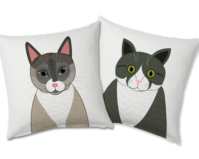 Cat pillows. Dog pillows. Custom Printed pillows. Cat memorial Etsy
