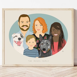 Custom Family Portrait. Father's' Day gift. Personalized Home Decoration From Photos.