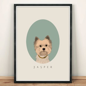 Custom dog portrait. Pet Memorial Gift. Pet loss gift. Personalized Pet Illustration. image 2