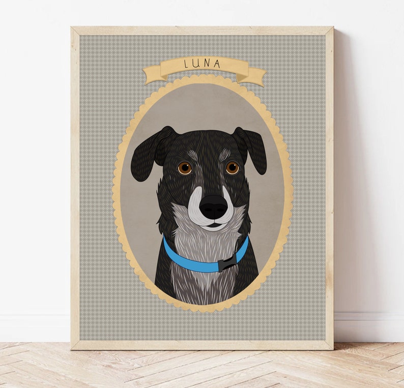 Custom Dog Portrait. Dog Memorial. Gift For Dog Lovers. Digital Pet Portrait. Dog Drawing From Photo. image 2