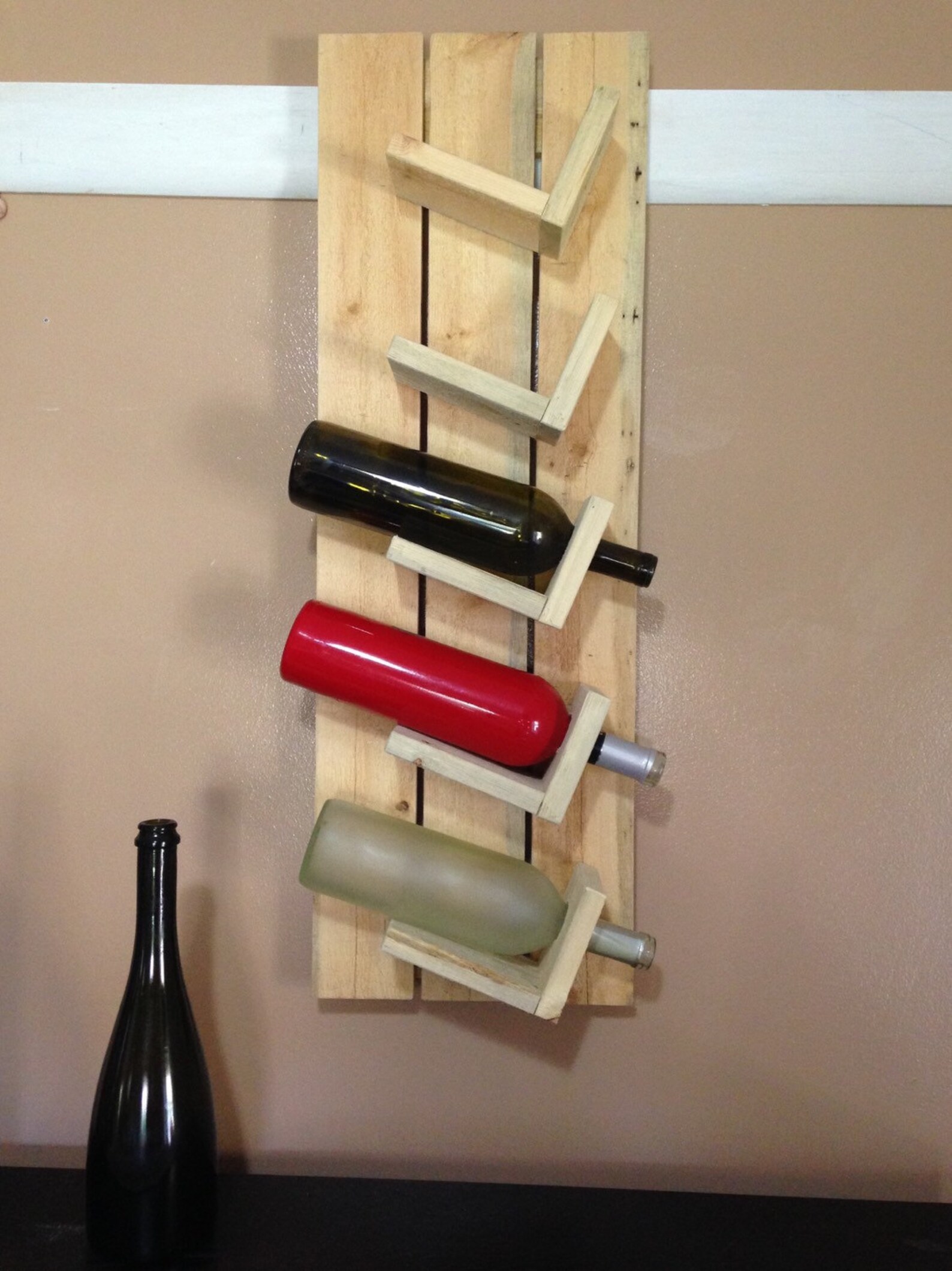 Rustic pallet wood wine rack Etsy