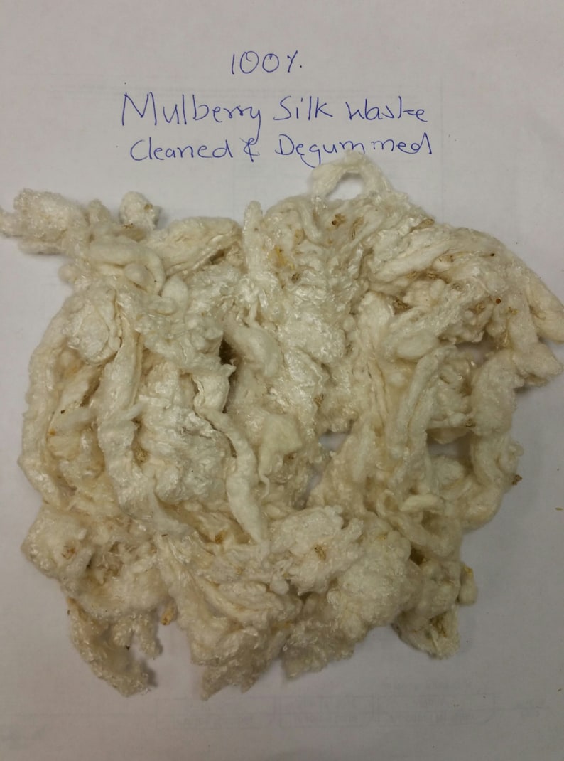 Mulberry Noil Silk Waste 50 Gram Cleaned and Degummed for Etsy