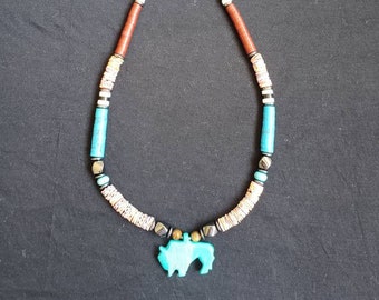 Buffalo fetish necklace