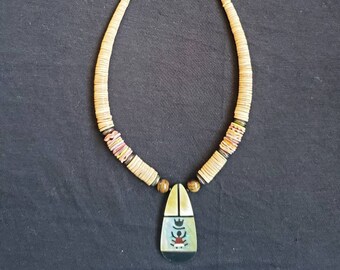 Dancing lady pendant Necklace made of MOP