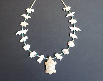 Buffalo Bone Turtle Necklace