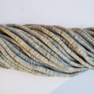 Graduated grey oyster heishi beads 16&quot;
