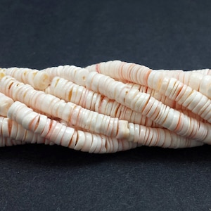 Pink Luhuanus Shell Heishi Beads (4 - 5 mm , 24 Inches Strand)