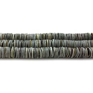 Grey Oyster Shell Heishi Beads (4-5 mm, 24 Inches Strand)