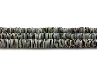 Grey Oyster Shell Heishi Beads (4-5 mm, 24 Inches Strand)