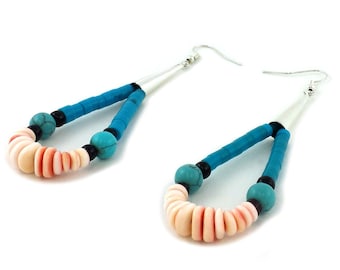 Handmade Beaded Southwestern Dangling Earrings