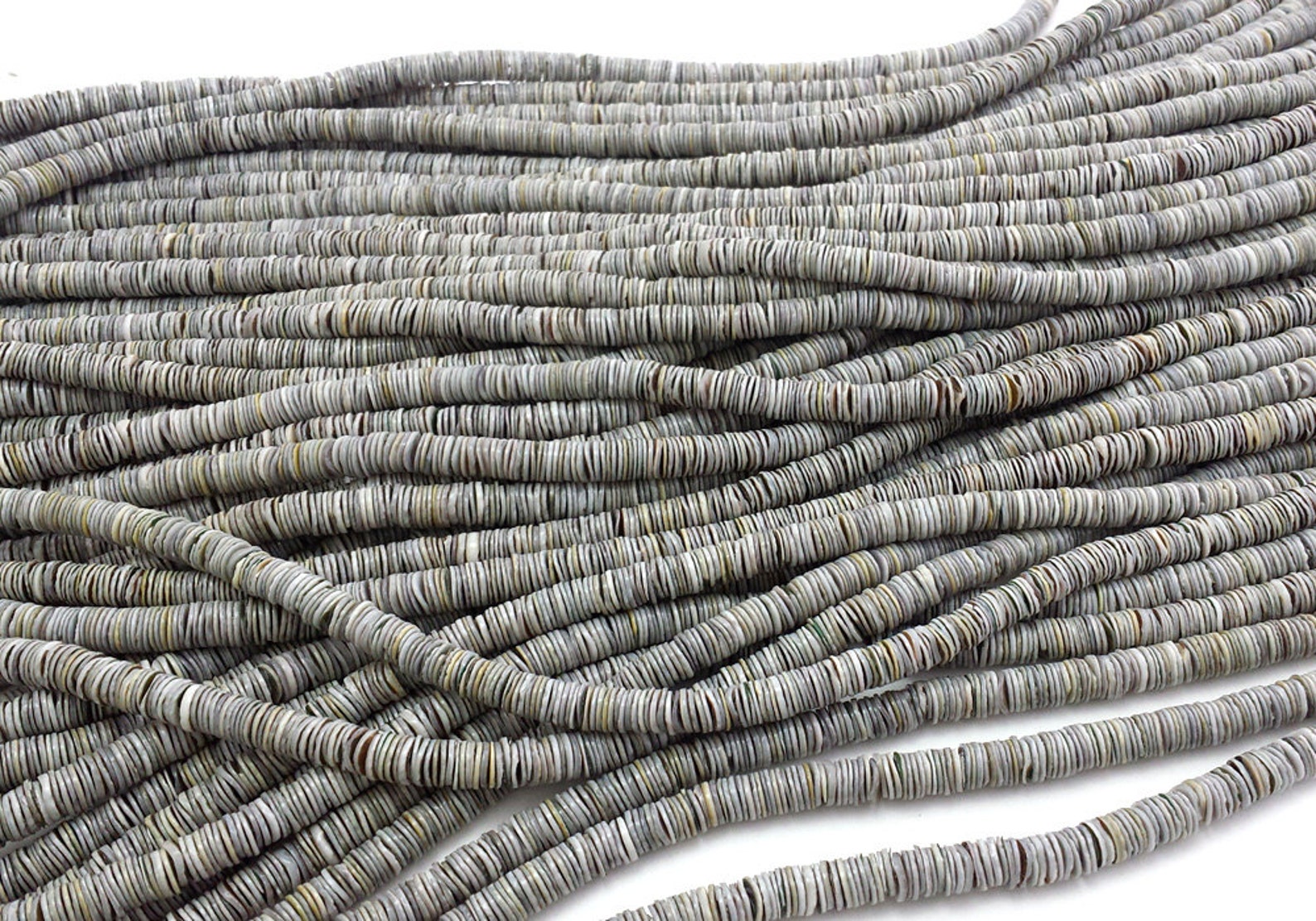 Oyster Natural Shell Heishi Beads - 8mm Purple, 24 Inch Strand