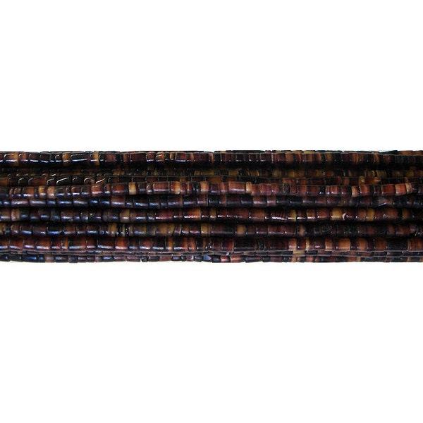 Black pen shell heishi beads 2-3 mm 24"