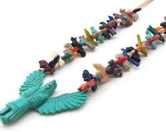THUNDERBIRD KACHINA Multicolored Fetish Necklace