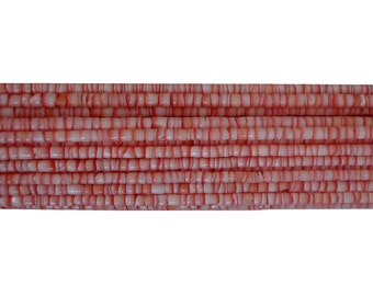 Red Luhuanus shell heishi beads 3-4 mm 24"