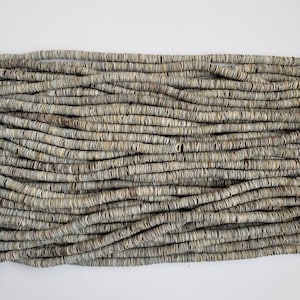 Gray Oyster shell heishi 8-9 mm 16&quot; in length