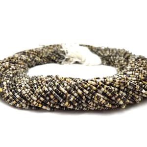 Black Lip Shell Heishi Beads (1.5 mm, 24 Inches Strand)