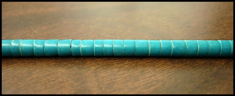 Synthetic/stabilized Turquoise Heishi Beads 4mm , 24 Inches Strand image 3