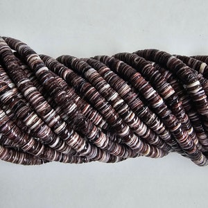 Violet Oyster Shell Heishi Beads (5-6 mm), 16 Inches Strand)