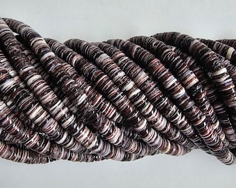 Violet Oyster Shell Heishi Beads (5-6 mm), 16 Inches Strand)