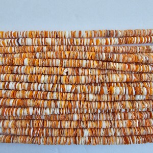 Red Spiny Oyster Shell Heishi Beads (4 - 5 mm , 16 inches