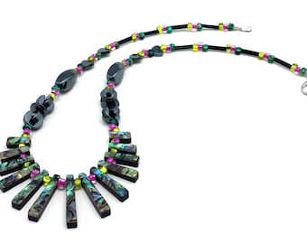 Handmade Abalone Spike Southwestern Necklace
