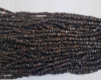 Square Cut Black Pen Shell Beads  (8 - 10 mm / 16 inches strand)